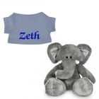 Ollie de Olifant knuffel met naam geborduurd | 14 kleuren | T-shirt Greyblue