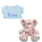 Rosa de Olifant knuffel met naam geborduurd T-shirt Lichtblauw