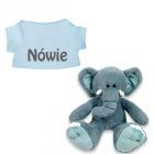 Blue de Olifant knuffel met naam geborduurd T-shirt Lichtblauw