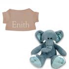 Blue de Olifant knuffel met naam geborduurd T-shirt Pinkstone