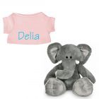 Ollie de Olifant knuffel met naam geborduurd | 14 kleuren | T-shirt Blush