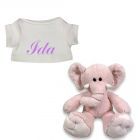 Rosa de Olifant knuffel met naam geborduurd T-shirt Wit