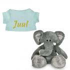 Ollie de Olifant knuffel met naam geborduurd | 14 kleuren | T-shirt Mint