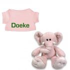 Rosa de Olifant knuffel met naam geborduurd T-shirt Blush