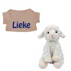 Schaap Texel knuffel met naam geborduurd T-shirt Pinkstone