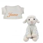 Schaap Texel knuffel met naam geborduurd T-shirt Wit