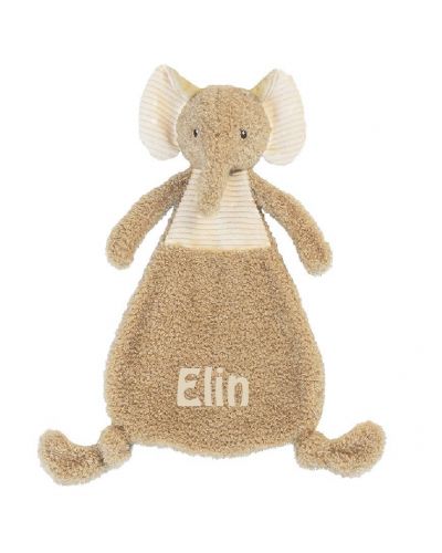 Happy Horse olifant Elin met naam geborduurd | Knuffeldoekje Recycled