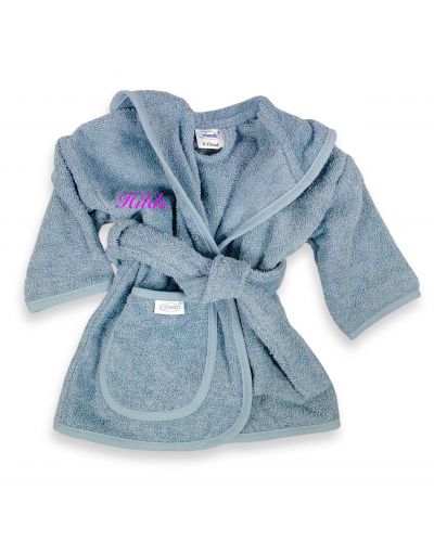 Kinderbadjas met naam geborduurd | Grey Blue