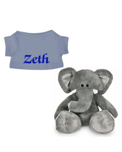 Ollie de Olifant knuffel met naam geborduurd | 14 kleuren | T-shirt Greyblue