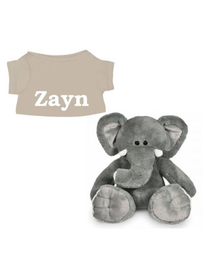 Ollie de Olifant knuffel met naam geborduurd | 14 kleuren | T-shirt Zand