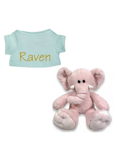 Rosa de Olifant knuffel met naam geborduurd T-shirt Mint