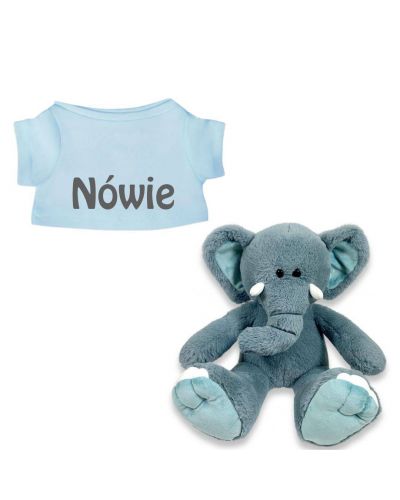 Blue de Olifant knuffel met naam geborduurd T-shirt Lichtblauw