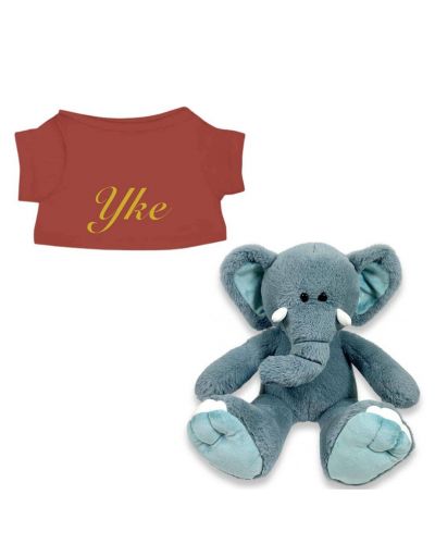 Blue de Olifant knuffel met naam geborduurd T-shirt Koper