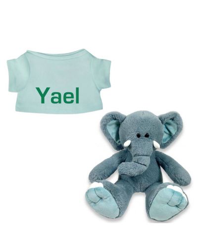 Blue de Olifant knuffel met naam geborduurd T-shirt Mint