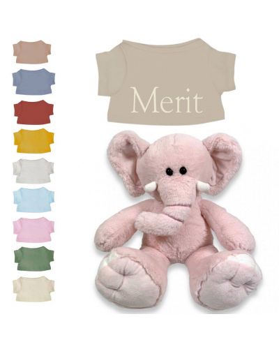 Rosa de Olifant knuffel met naam geborduurd | 14 kleuren | T-shirt Zand