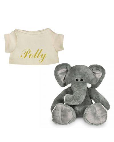 Ollie de Olifant knuffel met naam geborduurd | 14 kleuren | T-shirt Ecru