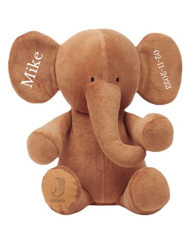 Olifant knuffel met naam bedrukt | Caramel | Jollein