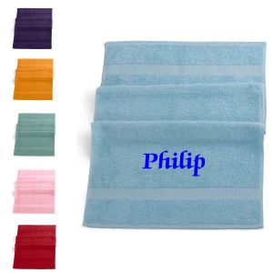 Handdoek met naam geborduurd | 21 kleuren | Lichtblauw | 50x100
